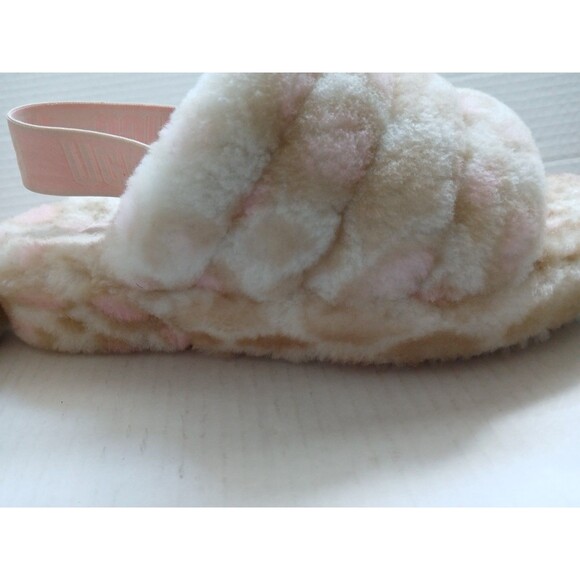 Ugg Platform Slippers Womens 8 Light Pink-Tan Cheetah Print Beautiful Soft Fuzzy - Picture 11 of 16